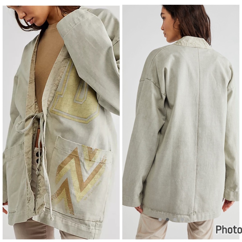 Free People Dr Collectors Mojave Kimono Cardigan Beige XL
